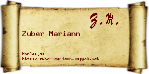 Zuber Mariann névjegykártya