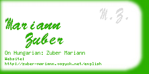 mariann zuber business card